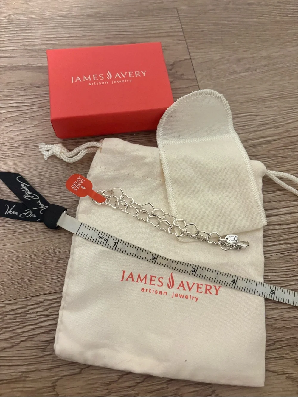 James Avery Sterling Silver Heart Link Charm Bracelet